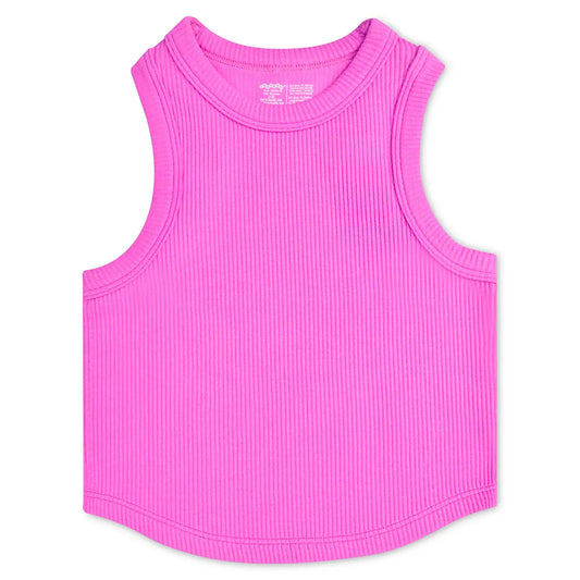 Cropped Ribbed Racerback Tank | Pretty Pink