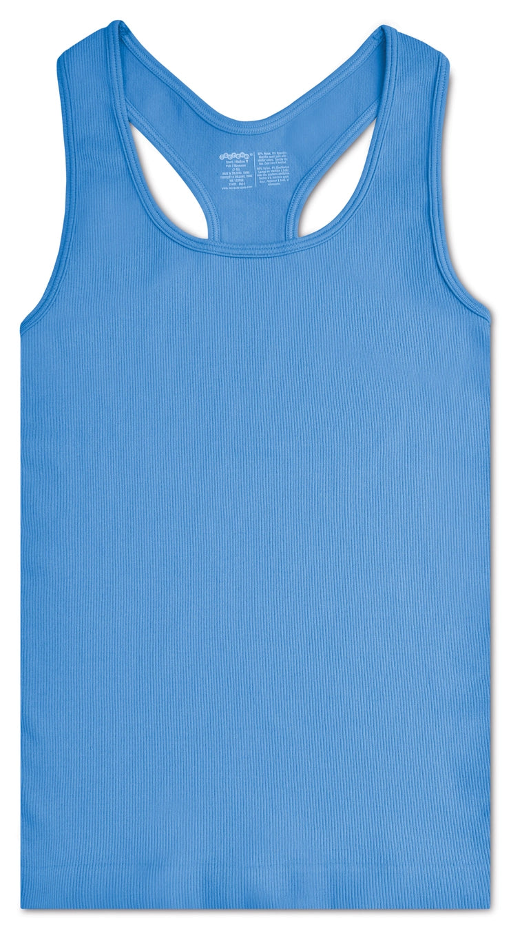 Ribbed Racerback Tank Top | Bright Blue