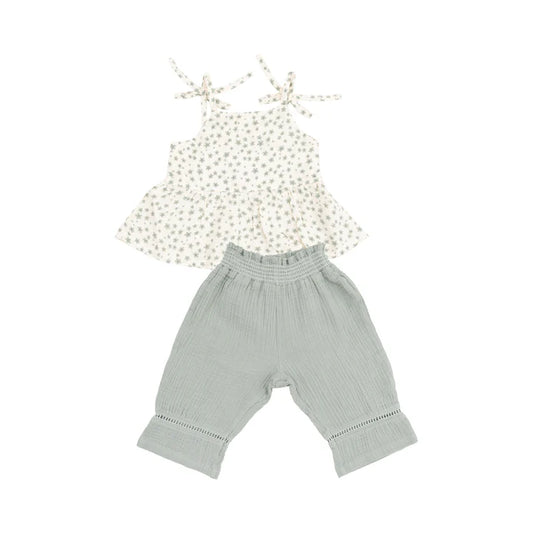 Peplum Tank And Smocked Pants | Jadeite Floral