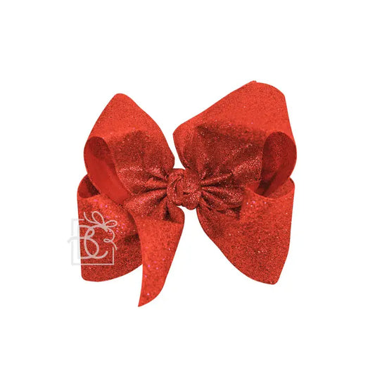 Glitter Bow on Clip | Red