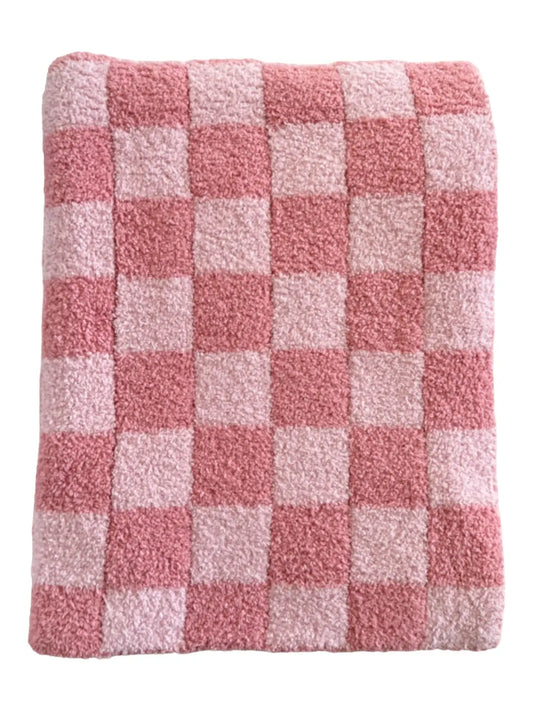 Checkerboard Blanket | Strawberry/Carnation