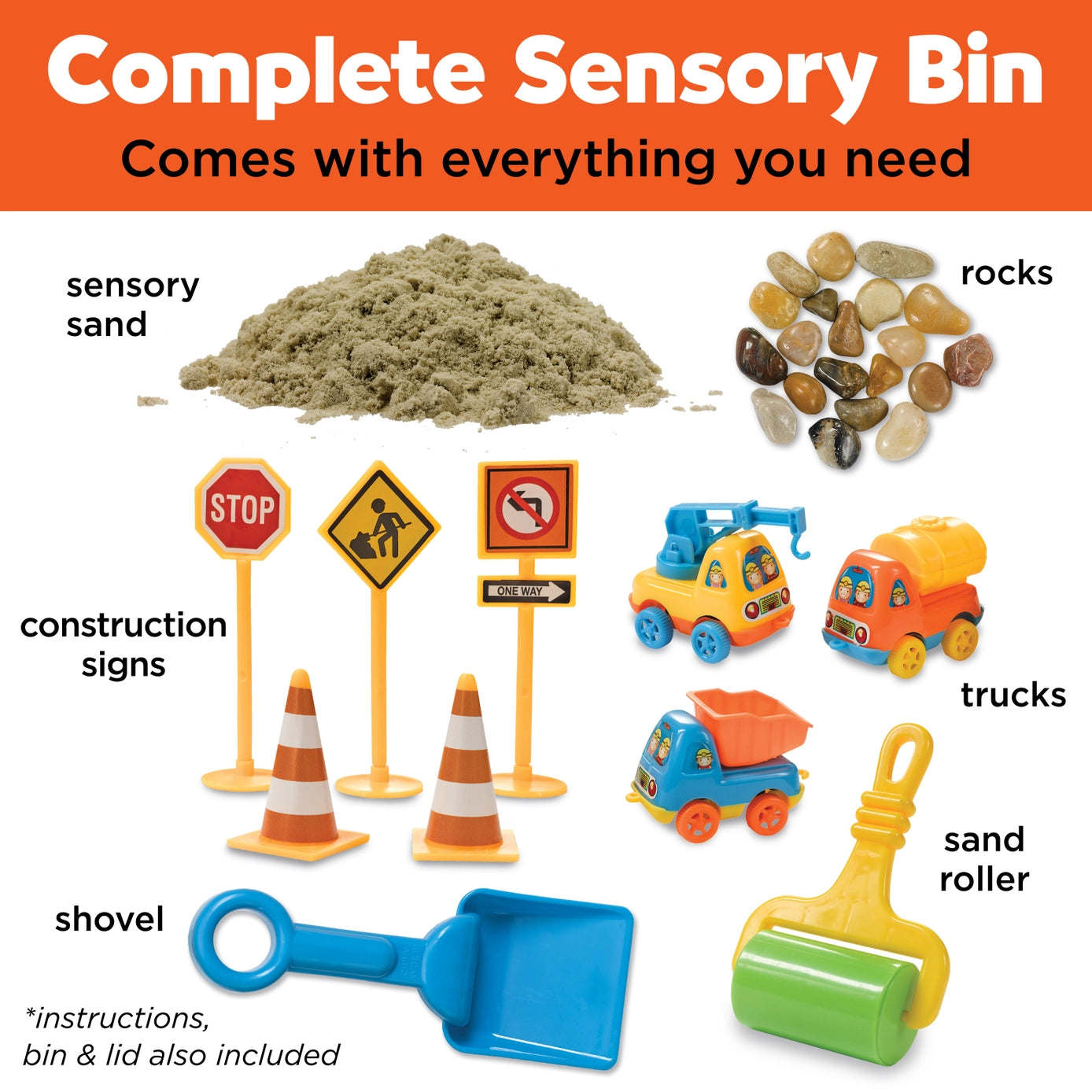 Sensory Bin Construction Zone Activity Bin For Kids