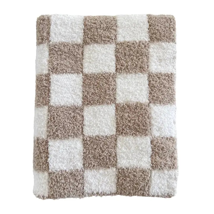 Checkerboard Mini Blanket | Cocoa