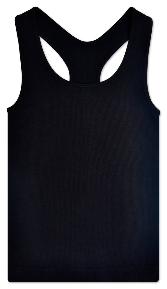 Ribbed Racerback Tank Top | Black