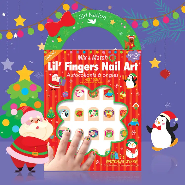 lil Fingers Nail Art for Kids - Holly Jolly Christmas