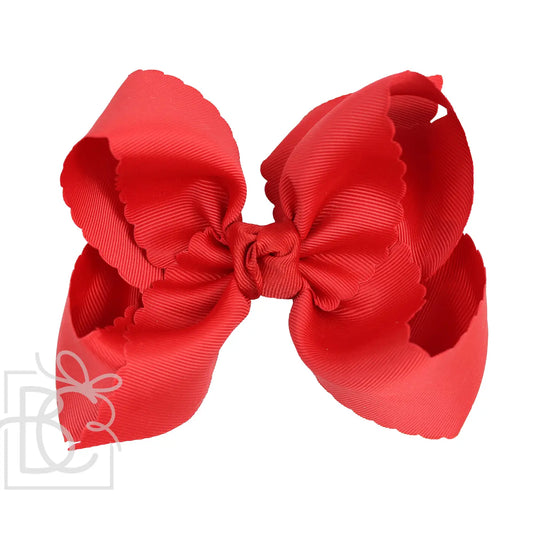 Noah Headband Bow | Red Scallop