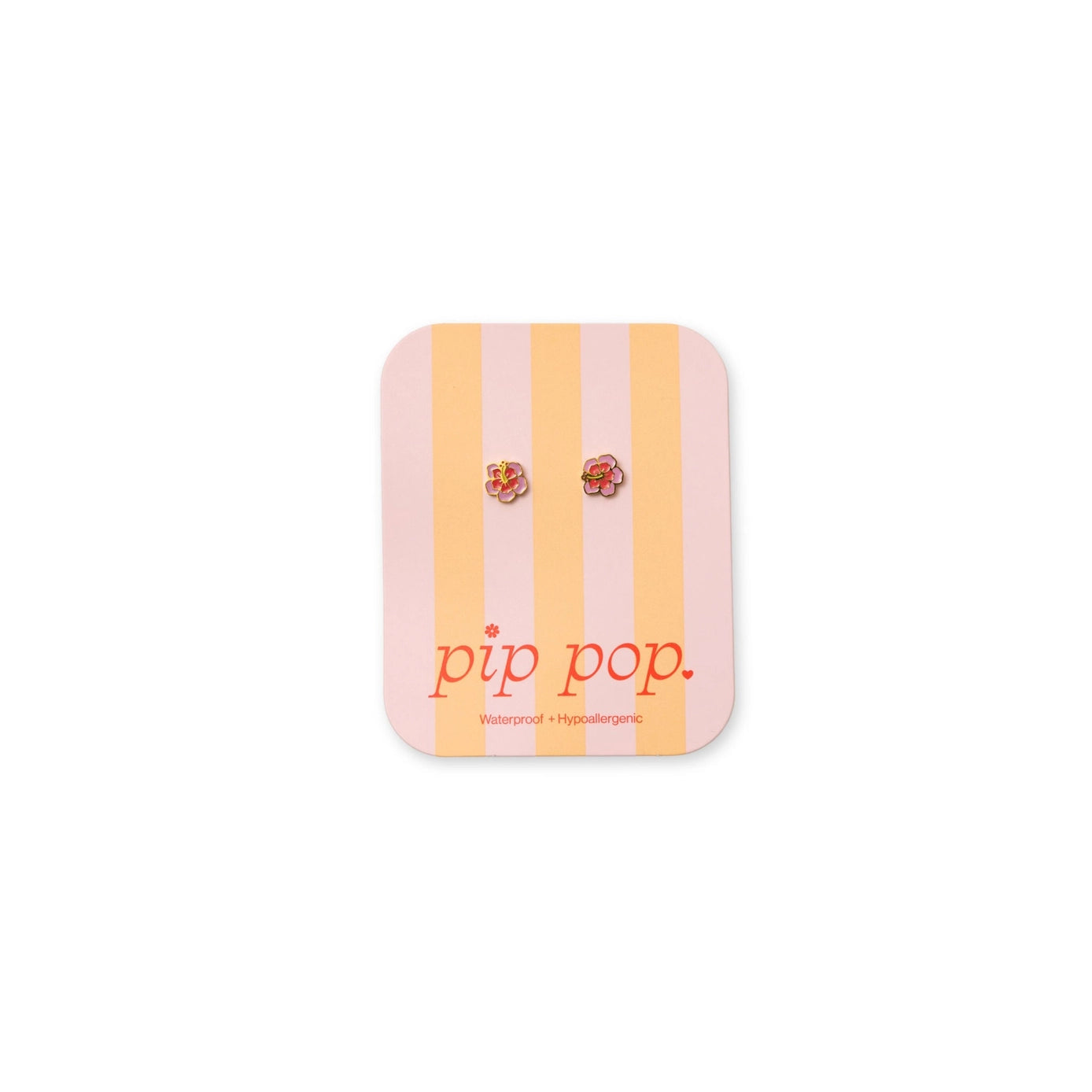 Hibiscus Stud Earrings -Hypoallergenic
