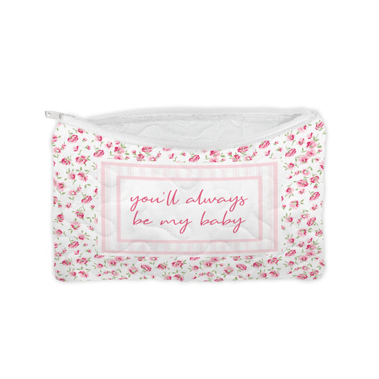 "Always Be My Baby" Quilted Makeup Bag