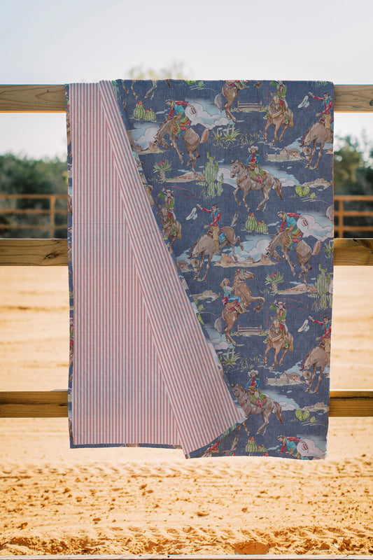 Birdie Chambray Baby Blanket
