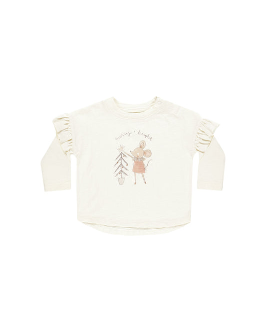 Ruffle Long Sleeve Tee | Mouse