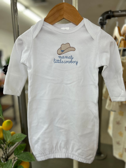 Newborn Gown | Mama's Little Cowboy