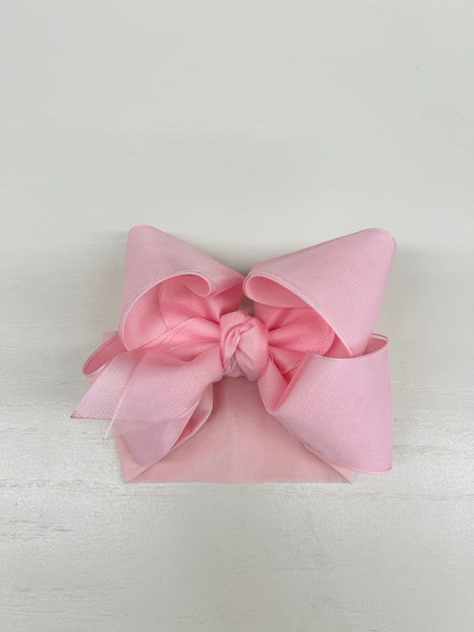 Noah Headband Bow | Light Pink Layered Organza