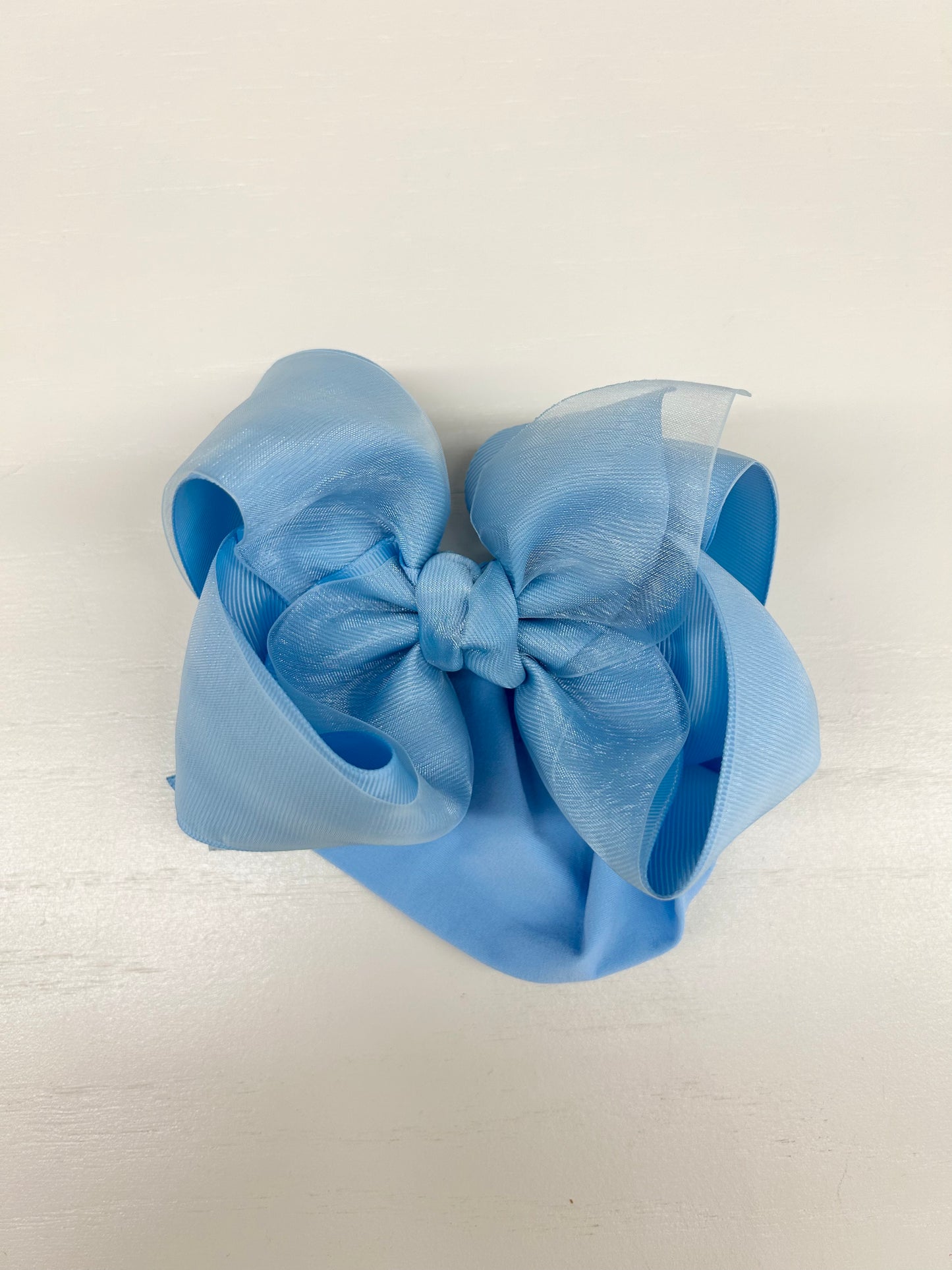 Noah Headband Bow | Millennium Blue Layered Organza