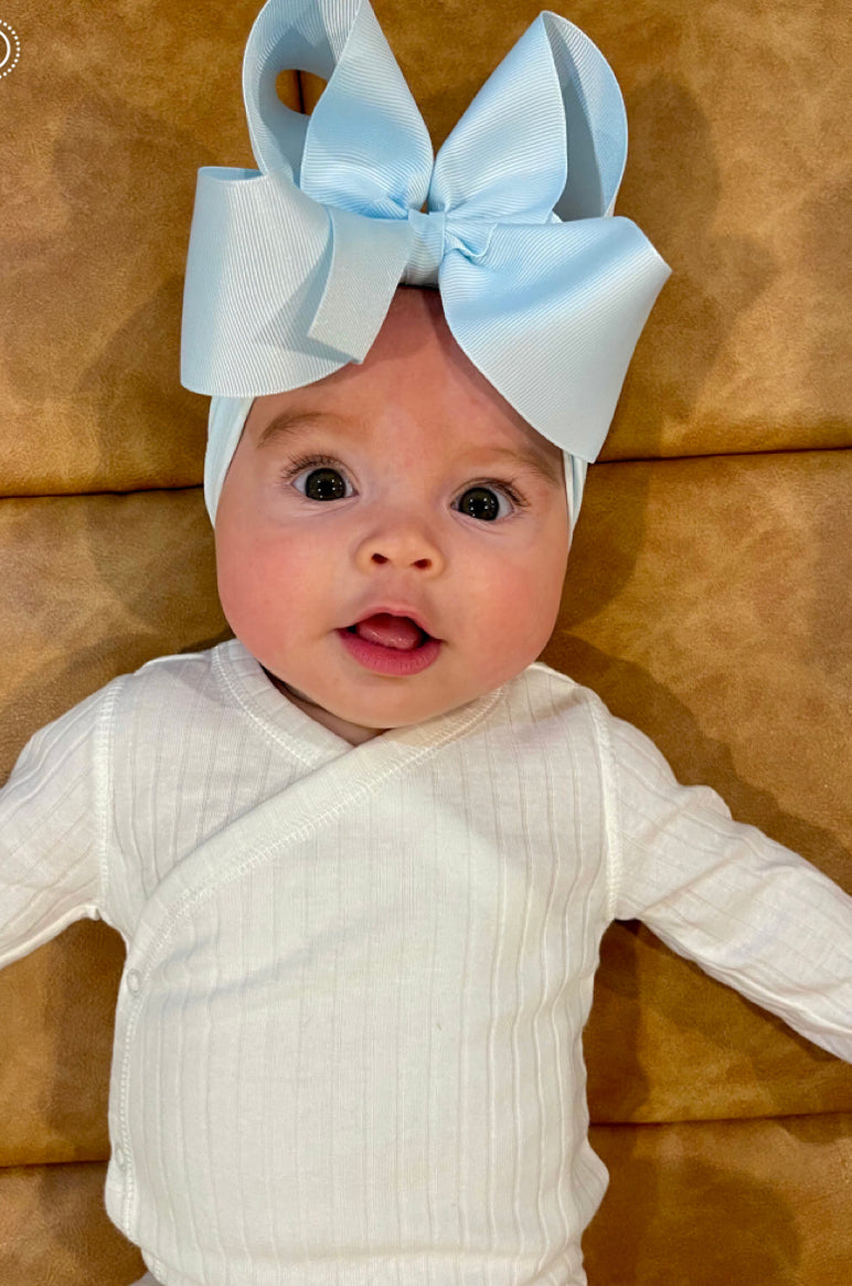 Noah Headband Bow | Powder Blue