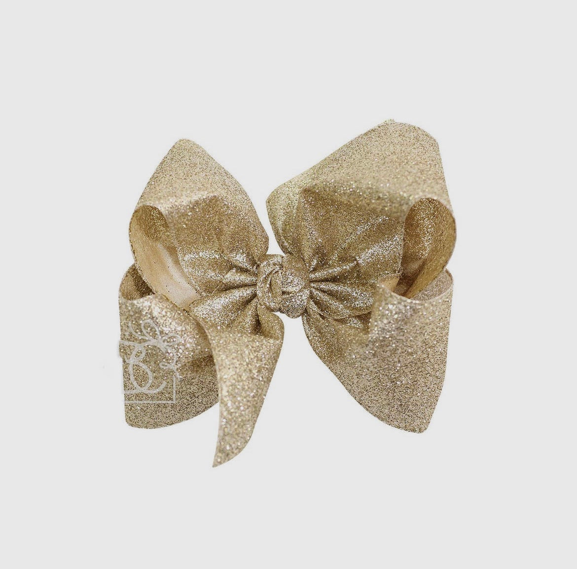 Glitter Metallic Bow with Clip | Champagne