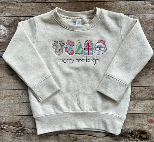 Merry and Bright Sweatshirt | Oatmeal