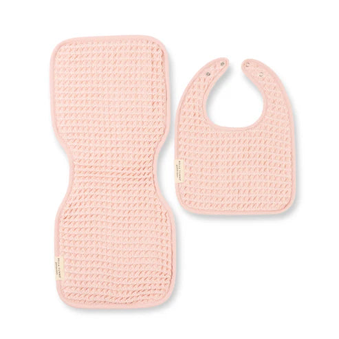 Reversable Bib + Burp Set | Blush