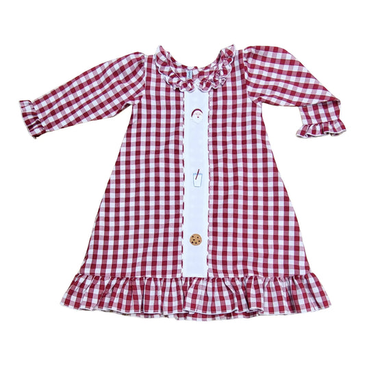 Red Gingham Gown | Santa/Milk/Cookies
