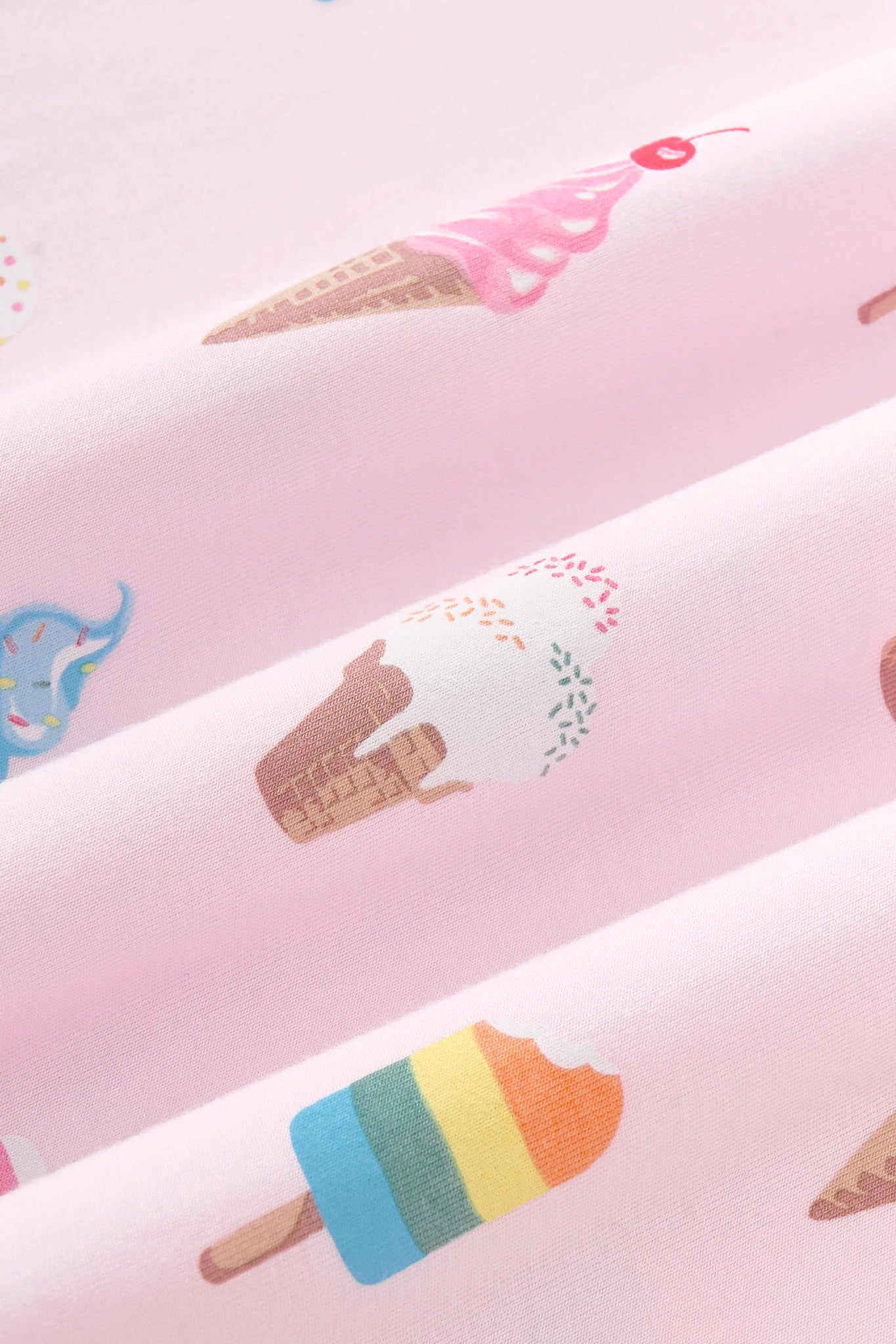 Zippered Footie in Sakura Ice Cream