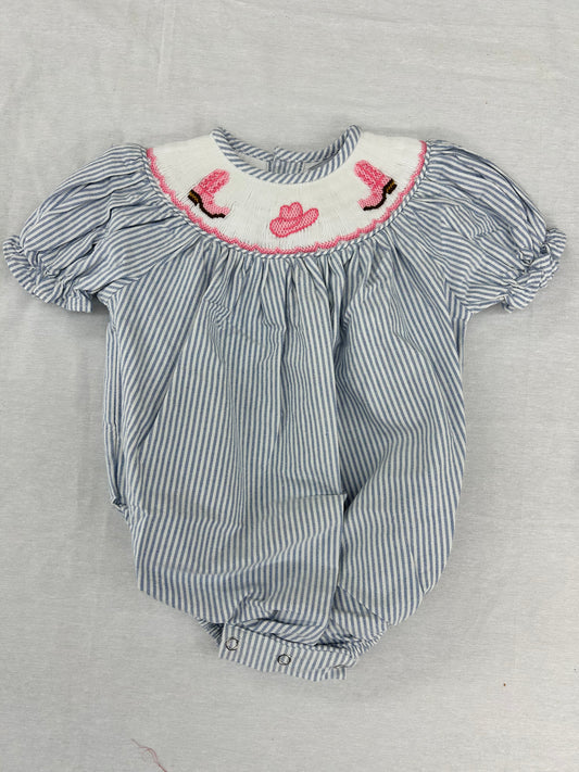 Cowgirl Boots & Hat Smocked Bubble