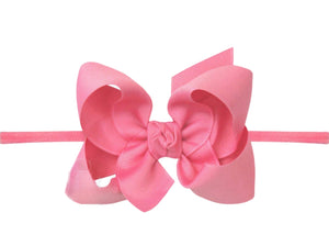Mini Noah Headband Bow - Hot Pink