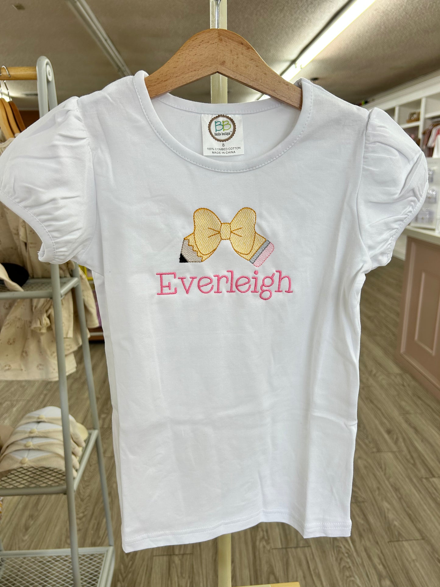 Pencil Bow Tee | White