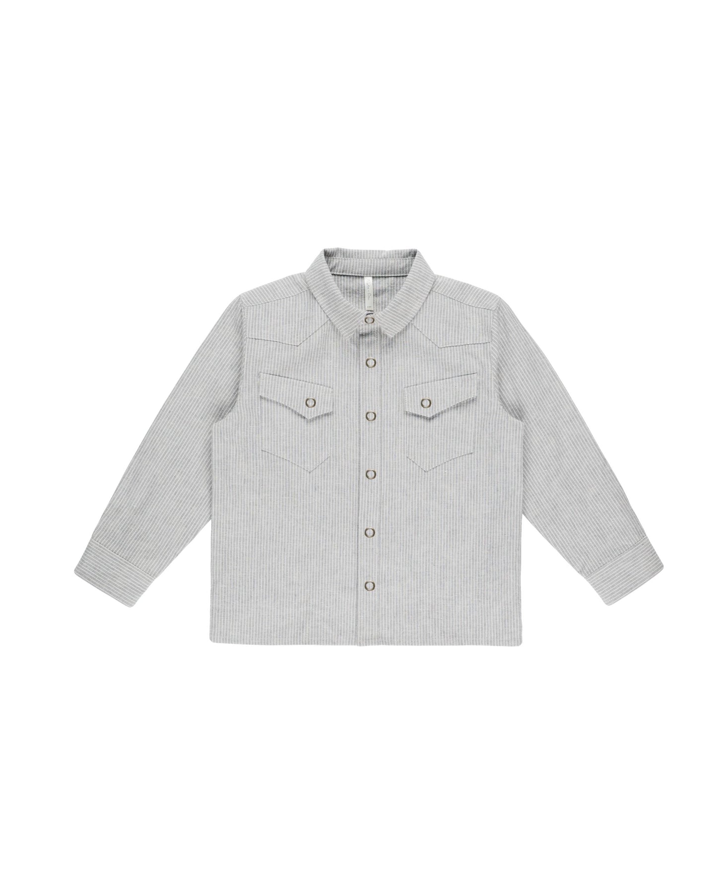 Long Sleeve Western Shirt | Blue Micro Stripe