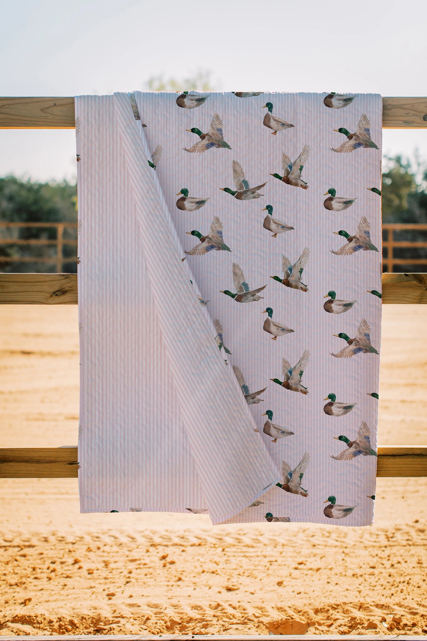 Mallory Ducks Pink Baby Blanket