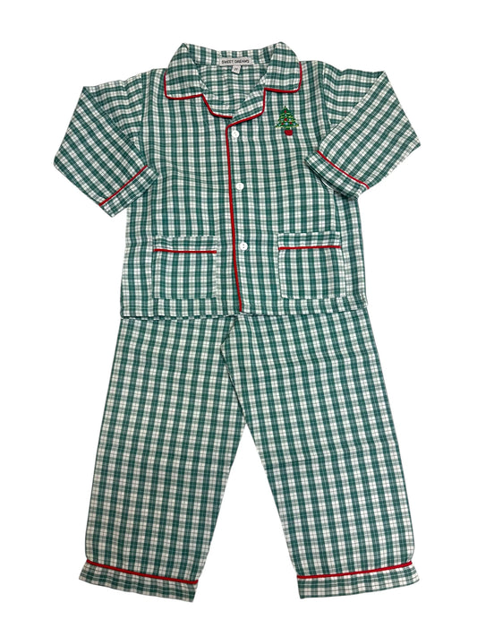 Christmas Tree Green Plaid Pj's