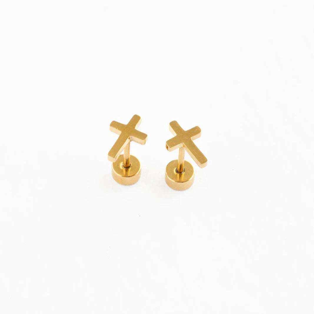 Screwback Stud - Cross