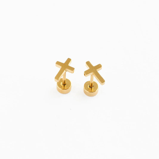 Screwback Stud - Cross