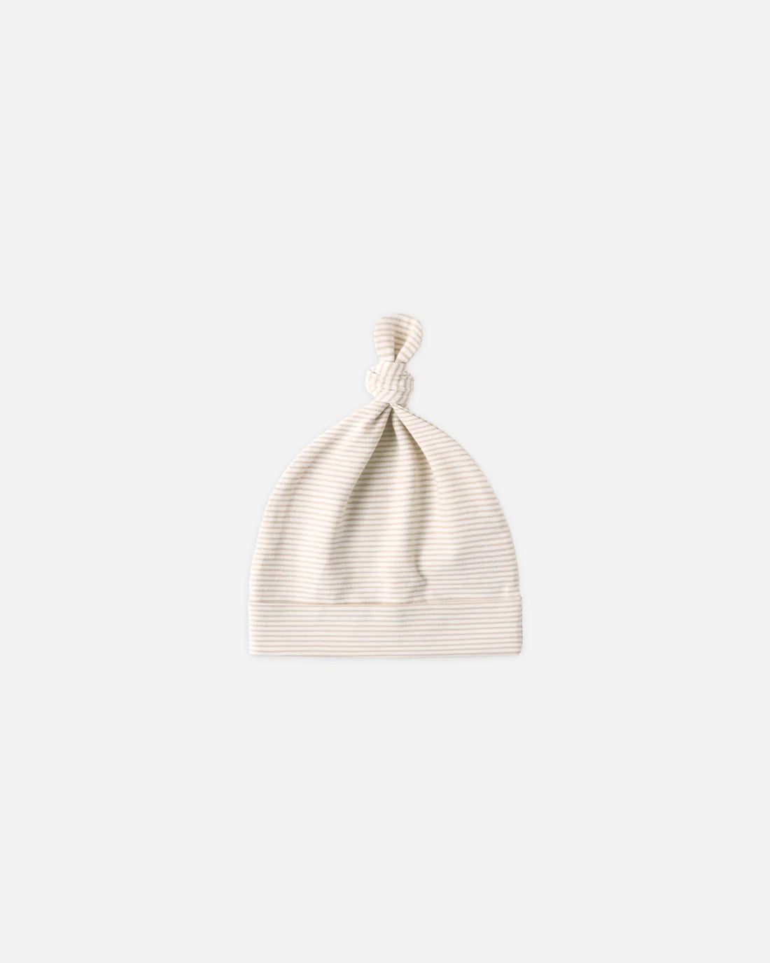 Knotted Baby Hat Oat Micro Stripe