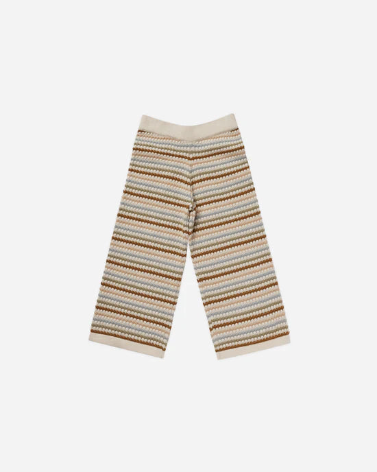 Knit Wide Leg Pant | Honeycomb Stripe