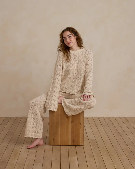 Crochet Knit Pullover | Natural