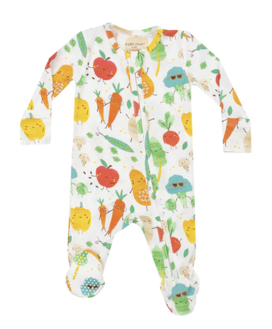 2 Way Zipper Footie | Fall Veggies