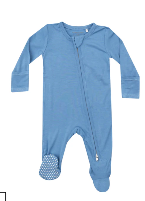 2 Way Zipper Footie | Lichen Blue