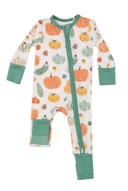 2 Way Zipper Romper | Crayon Pumpkins