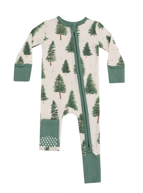 2 Way Zipper Romper | Forest Trees