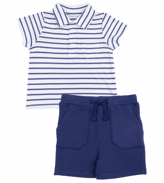 Stripe Vintage Shirt + Terry Short Set