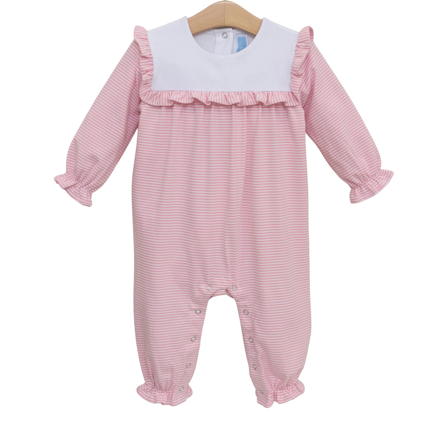 Marie Romper- Light Pink Stripe
