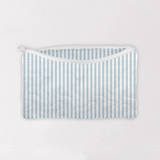 Ticking Stripe Blue Quilted Bag