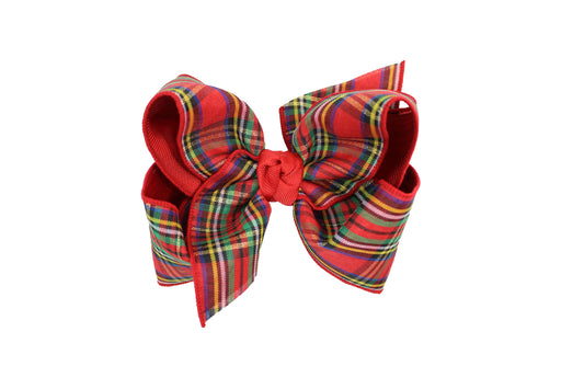 Bow with Clip | Christmas Plaid