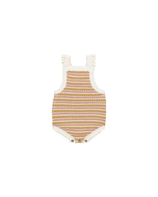 Crochet Romper | Pink Stripe