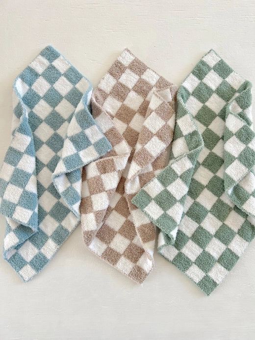 Phufy® Checkerboard Mini Blanket - Powder