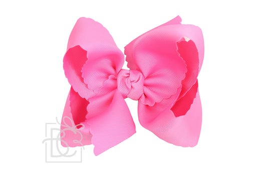 Scalloped Edge Bow | Hot Pink
