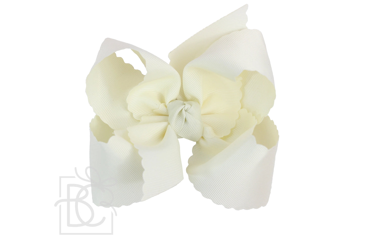 Scalloped Bow with clip | Antique White