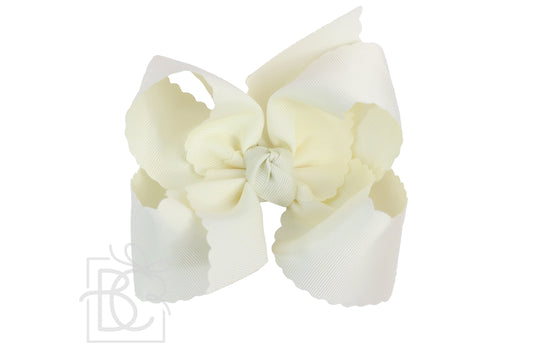 Scalloped Bow with clip | Antique White