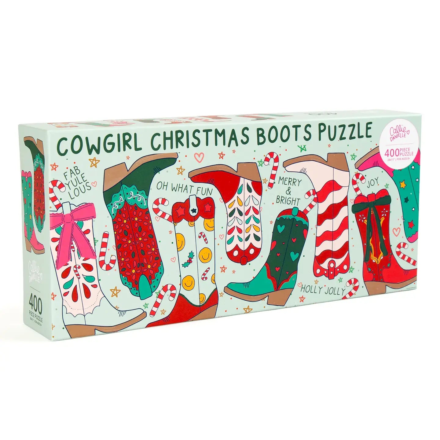 Christmas Western Cowgirl Boots | 400 Piece Jigsaw Puzzle