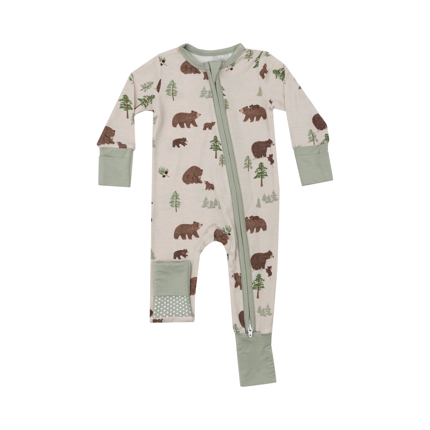 2 Way Zipper Romper | Brown Bears