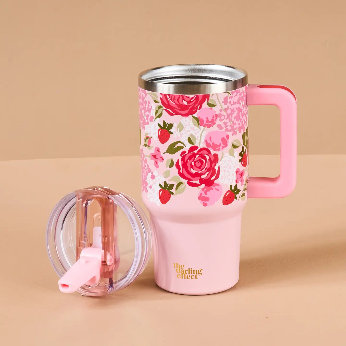 20 oz Lifestyle Flip Straw Tumbler | Rose Garden
